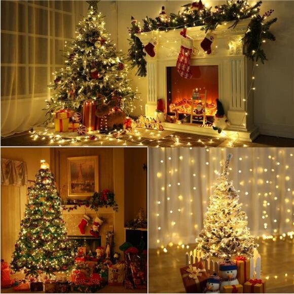 Christmas Lights Warm White, 75 Ft 200 LED Christmas String Lights Connectable - Picture 4 of 7